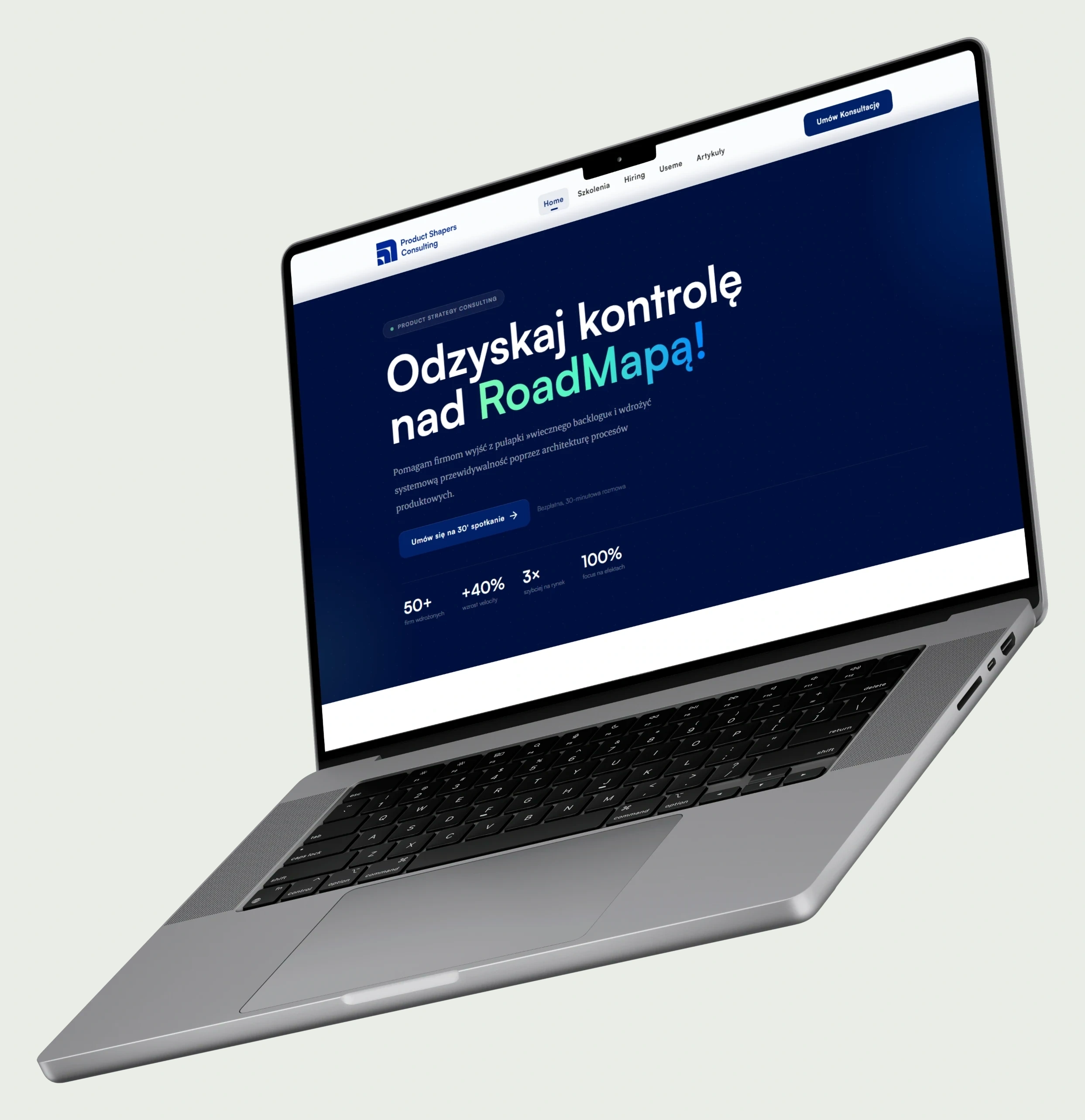 Product Shapers — laptop mockup