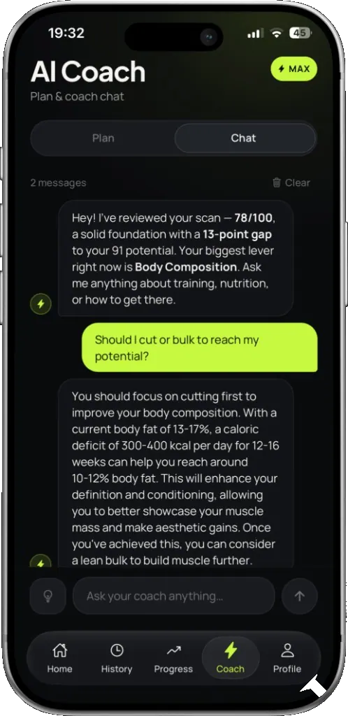 Aesthetix AI coach chat
