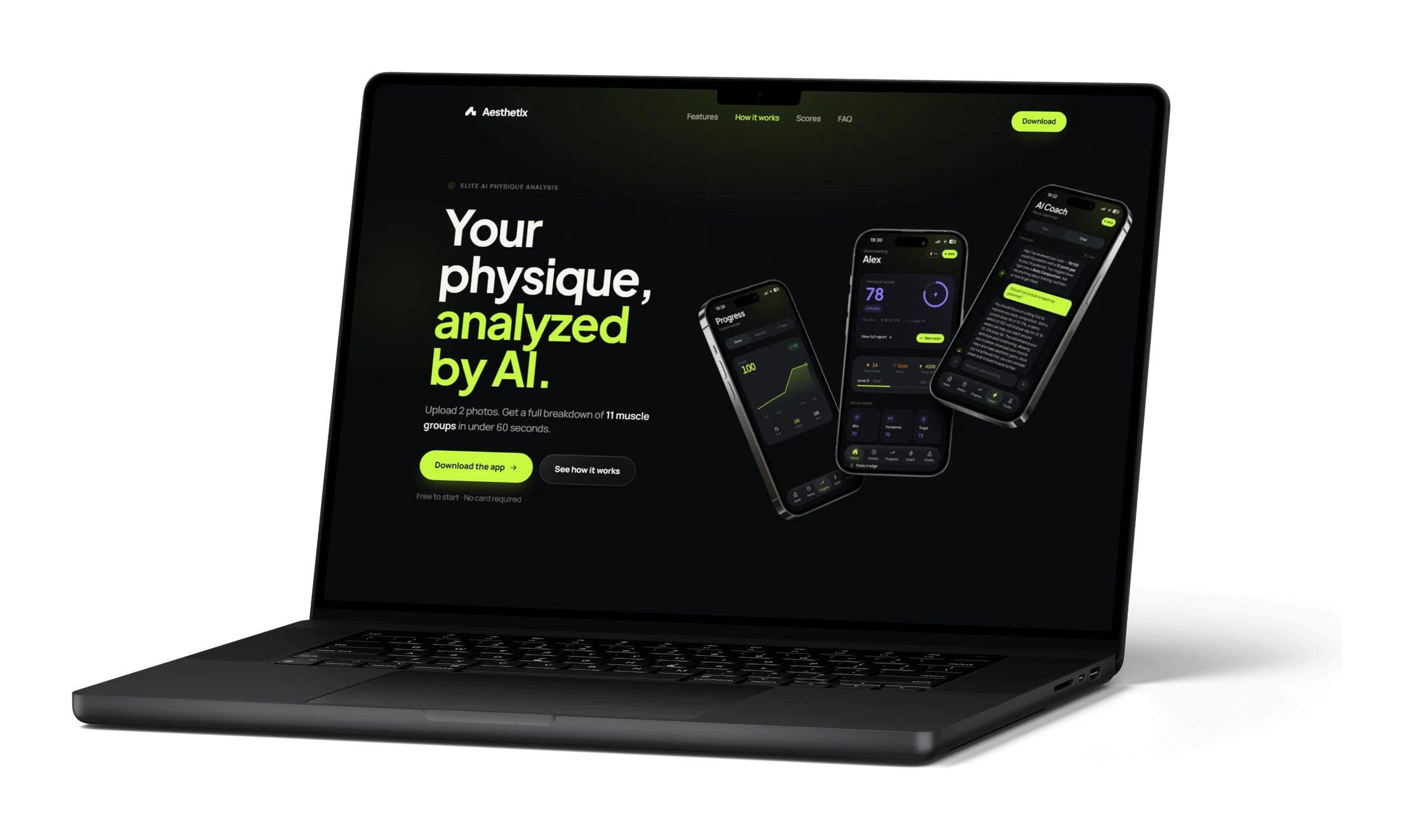 Aesthetix Online on a laptop