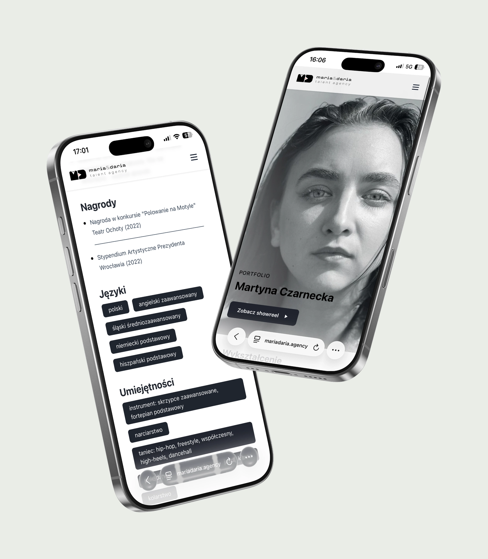 Maria & Daria actor profile and credits on two phones