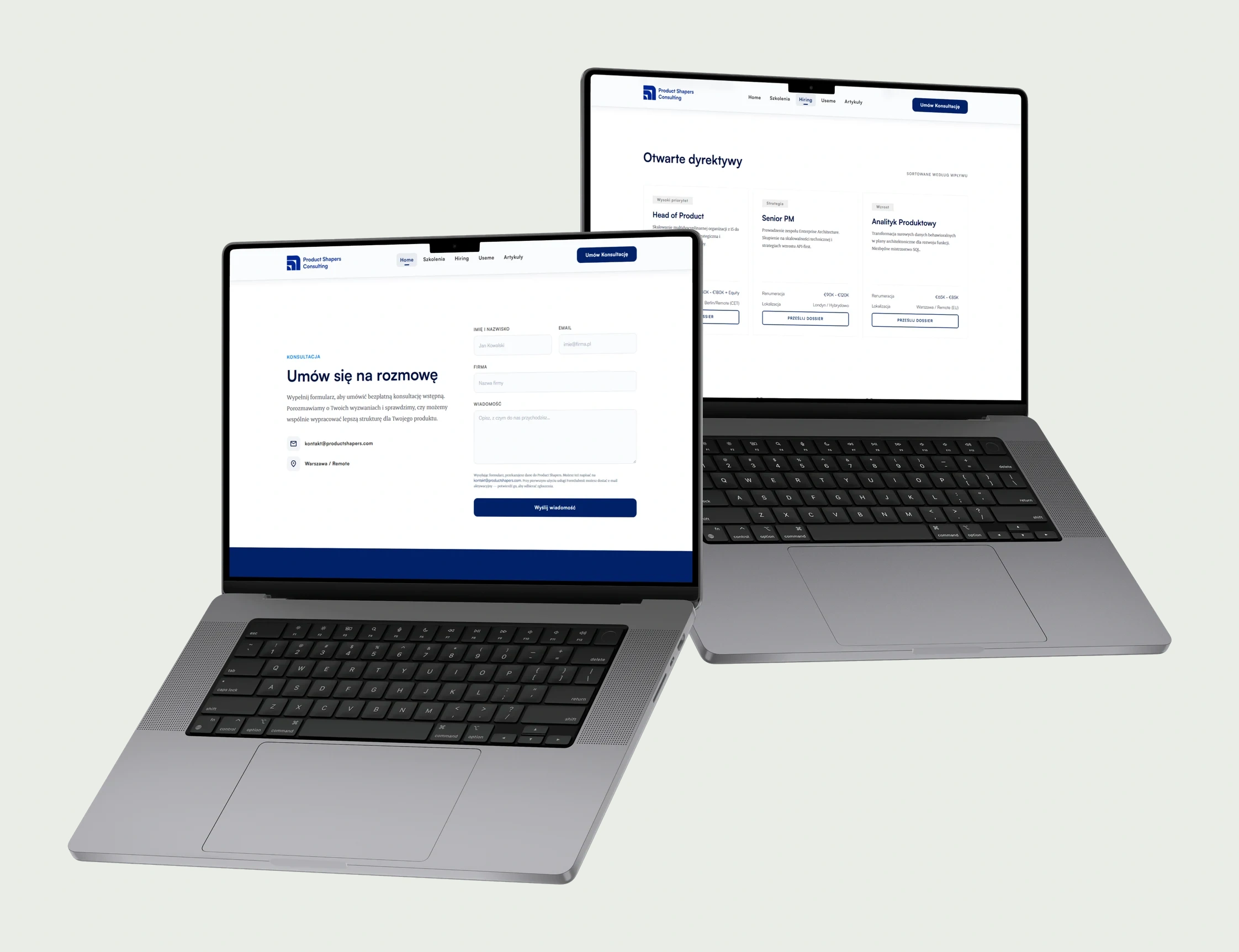 Product Shapers hiring and contact pages